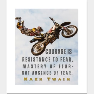 Mark Twain portrait and quote: Courage is resistance to fear... Posters and Art